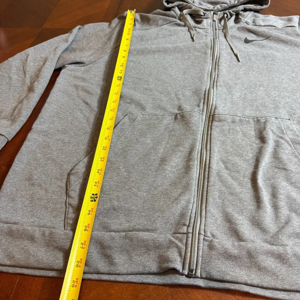 Nike Dri-Fit Full Zip Hoodie XXL‎ Standard Fit Gray Swoosh Sweatshirt